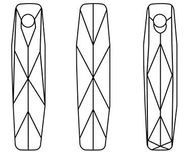Swarovski Crystal Pendants - 6460 - Column Line Drawing